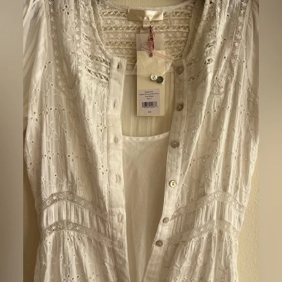 NWT $595 LoveShackFancy Medina Victorian Maxi White Lace Dress 2PC Size 2 - Picture 13 of 14